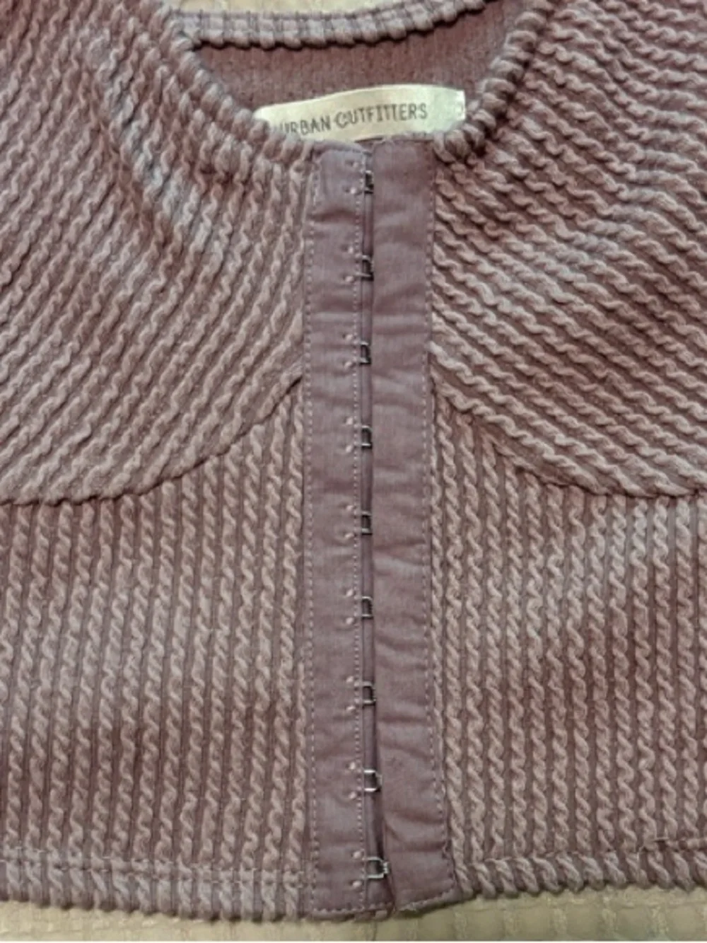 Urban Outfitters Ribbed Eye and Hook Corset Top XS in Light Purple - Picture 4 of 6